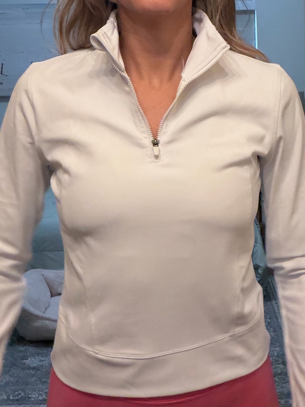 Women's White Half-Zip Performance Top